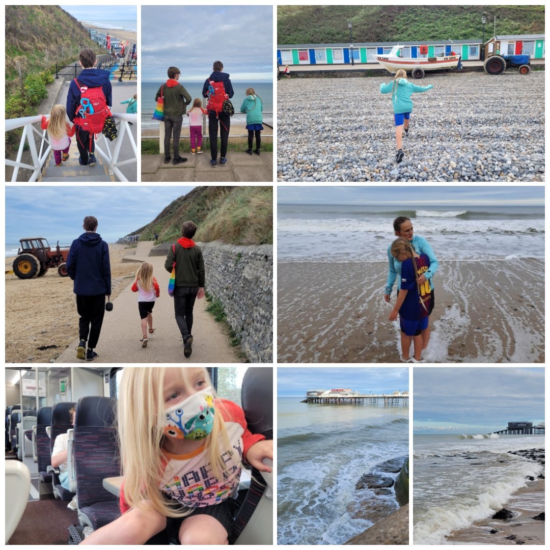 Running2staysa1's tweet photo. Brilliant day at Cromer, we are just so so lucky to live where we do. Love my crazy gang. #Cromer #madthings #daytrip #lucky #norfolk #beachday https://t.co/aZw2v4QjJU