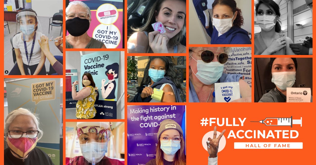 Calling all Ontarians! 

Do you want to see your #COVID19 vaccination photo in our fully vaccinated Hall of Fame?

Tweet us your photo,  tag us in your post and add #FullyVaccinated for a chance to enter!

View the hall of fame: Padlet.com/rnaoweb/4xmltv…