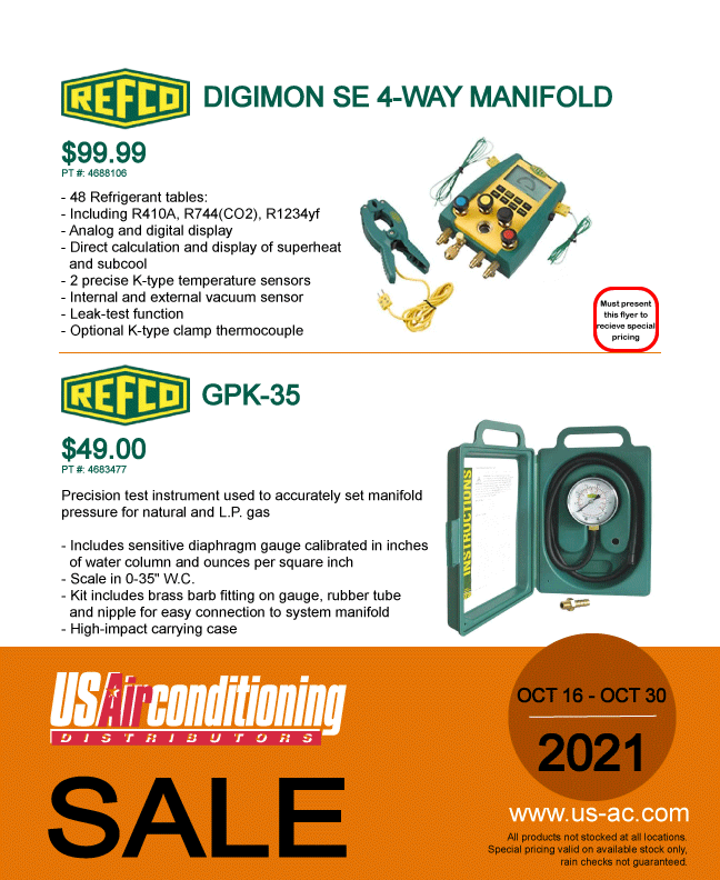 USACD's tweet photo. Slashed pricing on select #REFCO tools now through the end of the month
#manifold #HVAC #HVACtools https://t.co/RZ3DnhGgcr