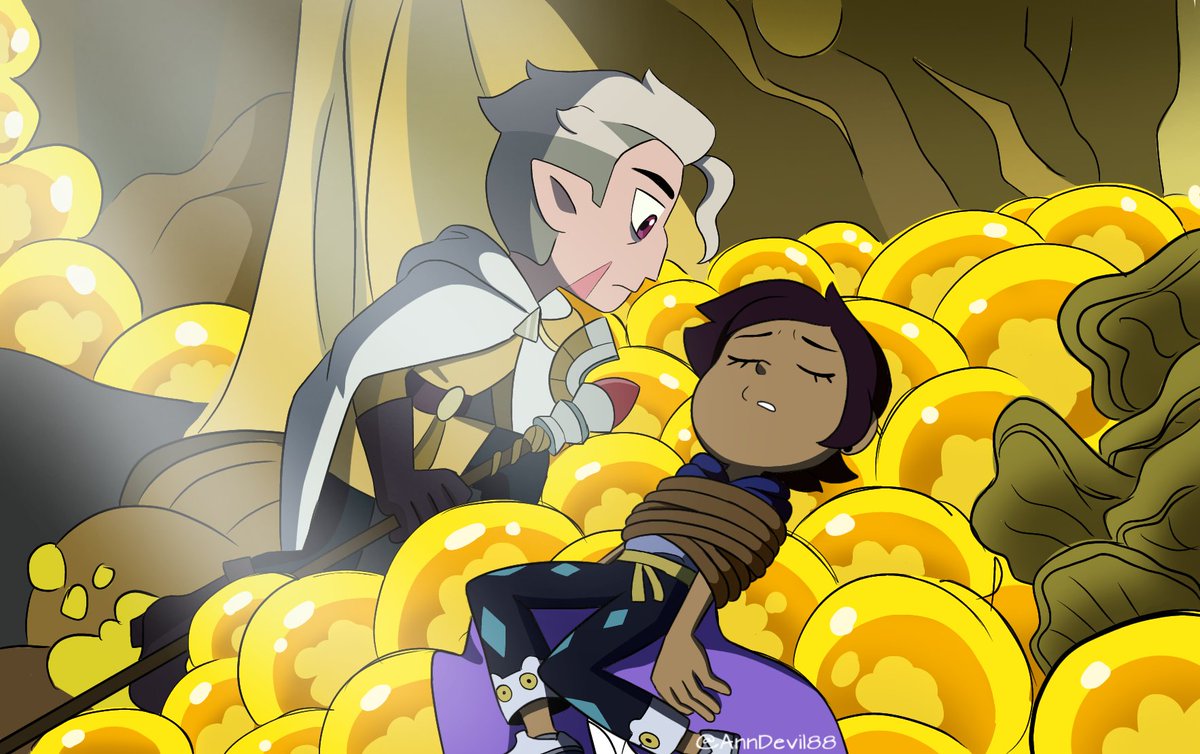 Day 5:" Role Swap" 🔁

And now here with this reversal of roles, I wanted to do it with this iconic Lunter scene. With Luz still passed out 😵 and Hunter with curious eyes on her 🤨. This gives a "What If ..." vibe.

#TheOwlHouse 
#Lunter #Lunterweek #LuzxHunter