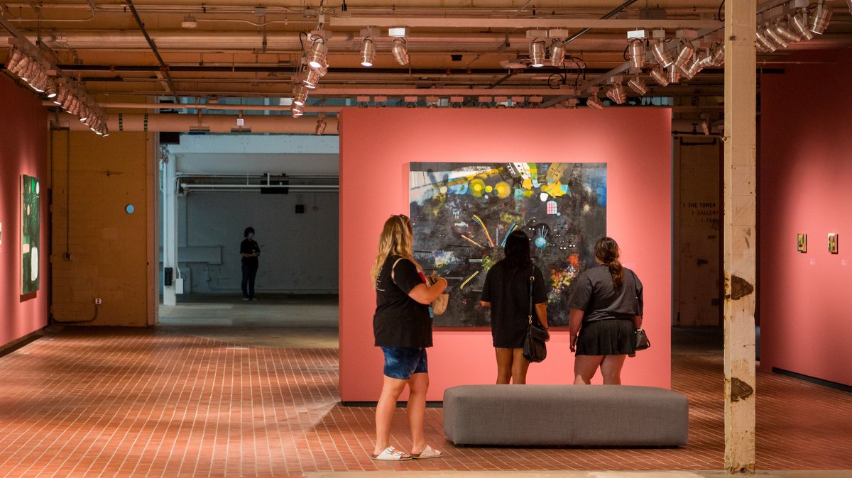 themomentary's tweet photo. Need weekend plans? To the Momentary! 🏃

Don't miss “Kenny Rivero: The Floor Is Crooked,” where Rivero investigates themes that have been present in his work over the last 10 years.  

Stop by before the exhibition closes next weekend → https://t.co/9wPxa7MTw3 https://t.co/X025sRnx5A