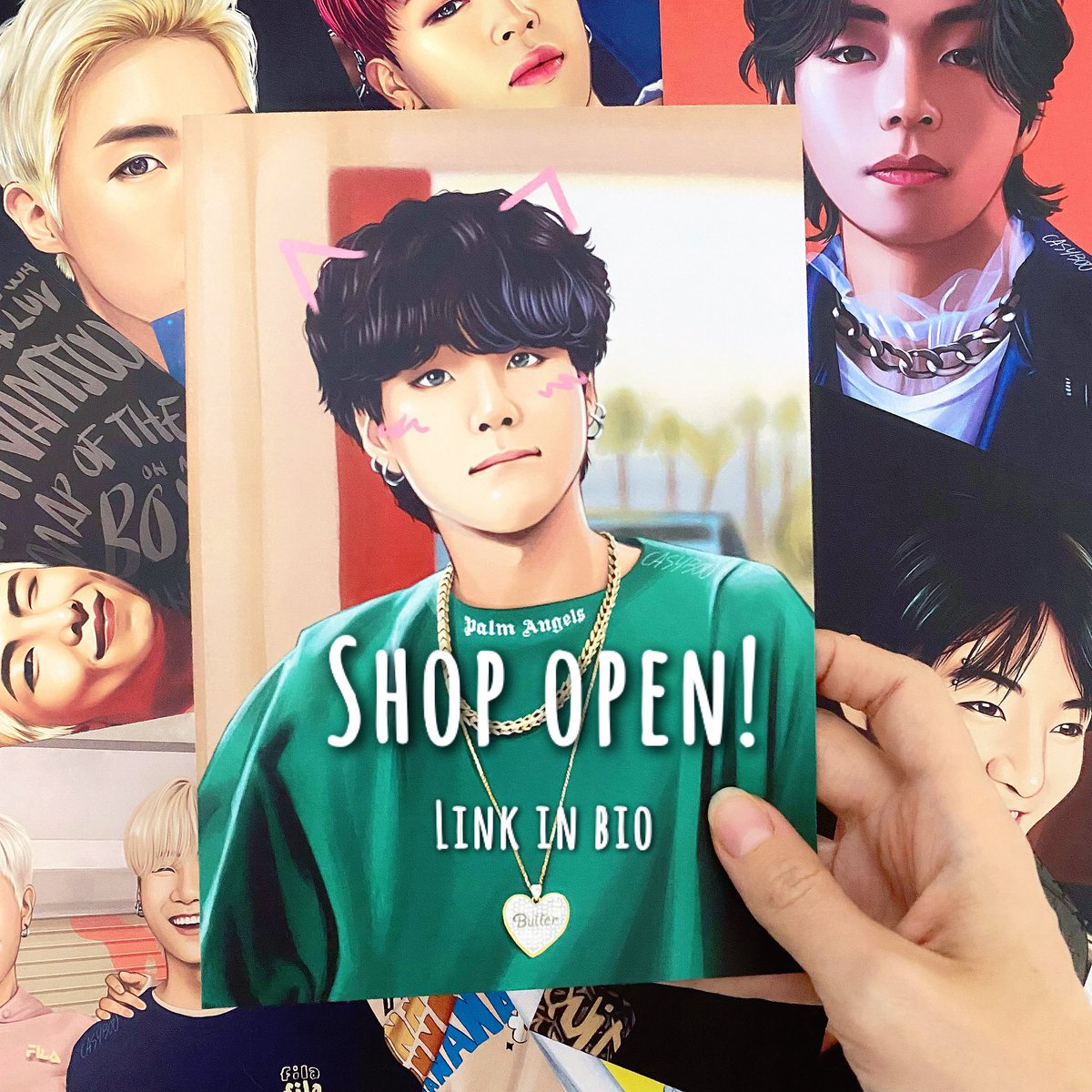 Shop is open! ✨
Find all my prints at casyboo.bigcartel.com

Thanks to everyone that supports and likes what I do🥺 I’m forever grateful!💜

I am giving extra freebies on all orders to celebrate & free untracked shipping on orders over 35€ 🌎

#shopopen #printshop #btsfanart