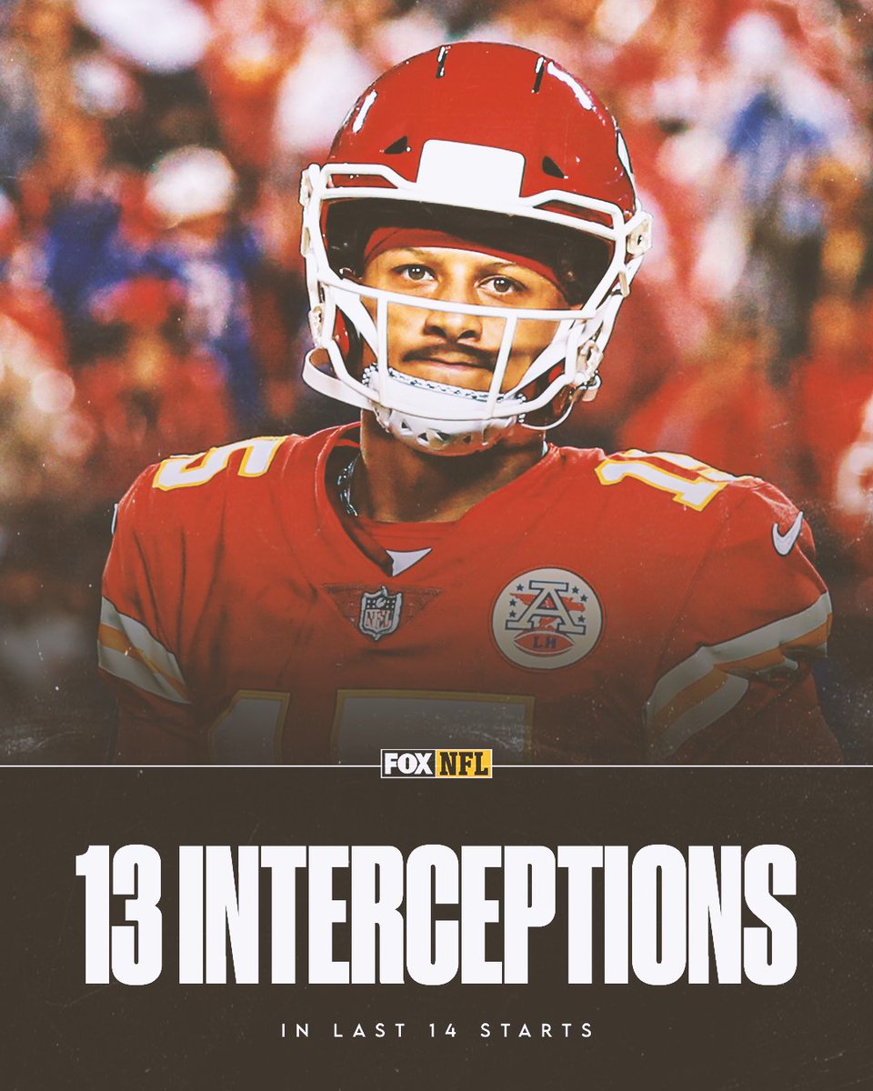 FOX Sports NFL on Twitter "Patrick Mahomes has 13 interceptions in