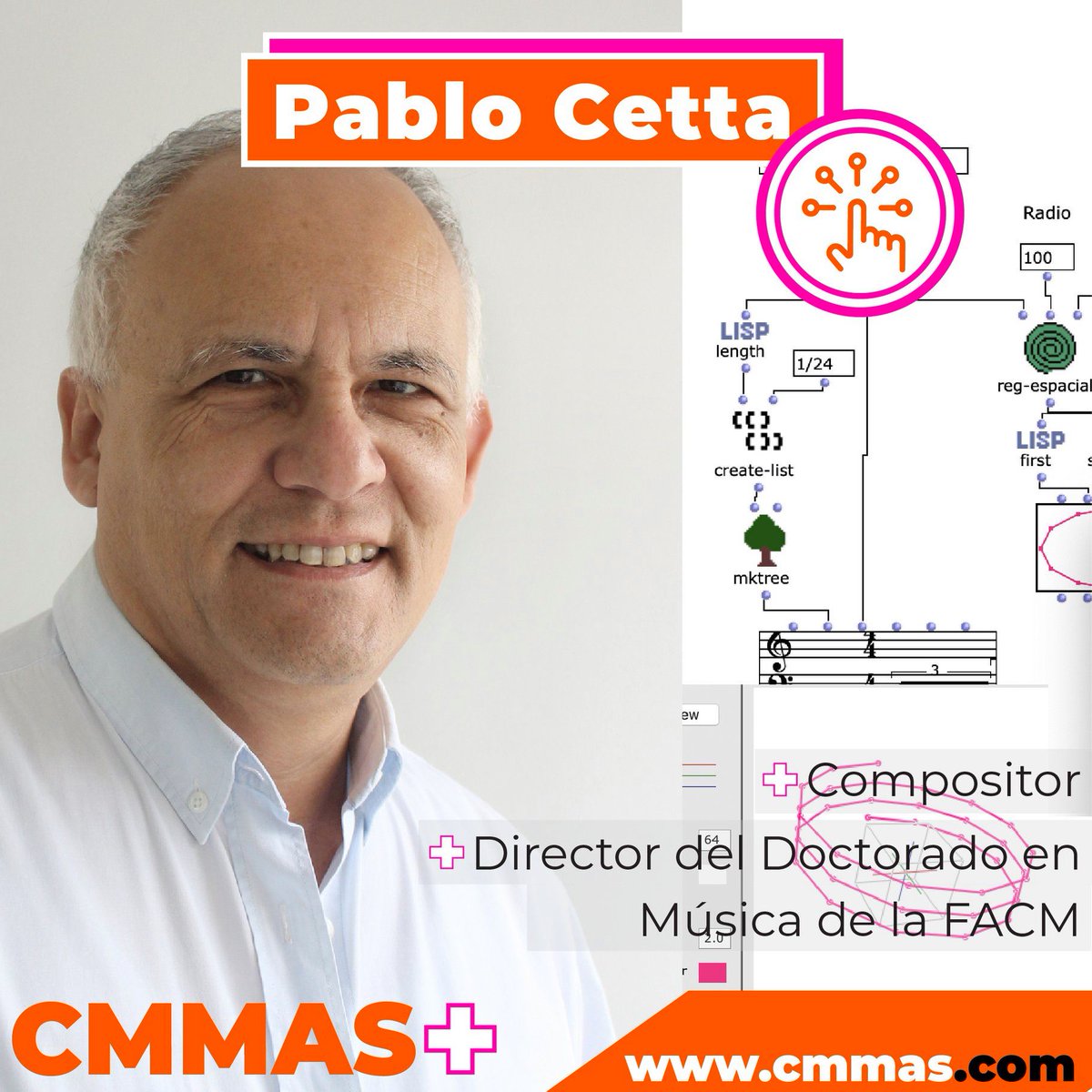 CMMASorg's tweet image. Pablo Cetta enseña OpenMusic !
Curso para el aprendizaje del lenguaje de programación para Composición Asistida OpenMusic
cmmas.com
#openmusic #computermusic #algorithmicmusic