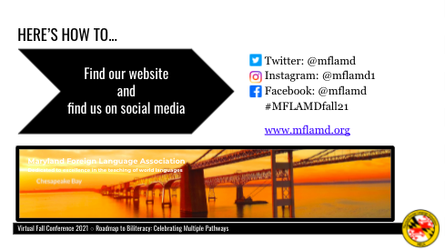 MFLAMD's tweet photo. Connect with us via social media! #mflafall21 https://t.co/85UZOu86Ae