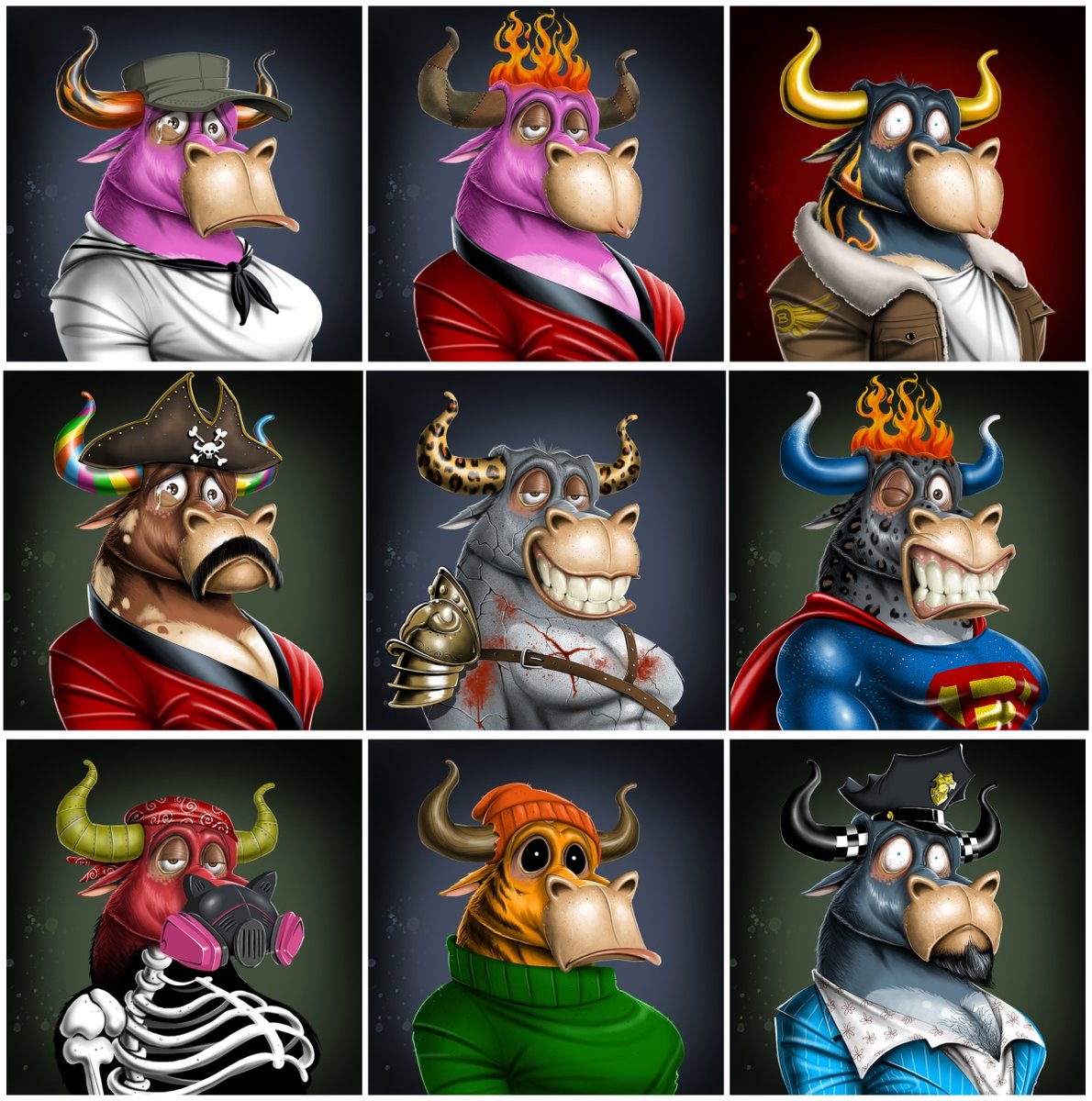 EuaNFT's tweet image. Evolved bulls 🔥🔥🔥

How it started:          How it's going: