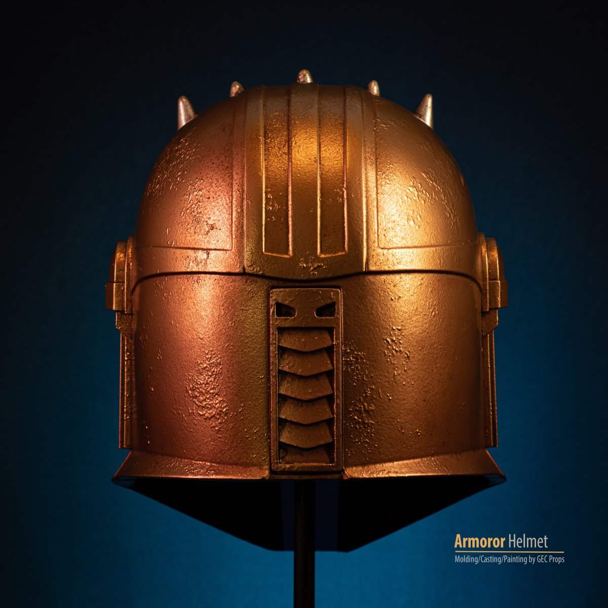 I have a few additions to my Mando Collection. 2/3 This Armoror helmet was cast and painted by GEC Props. Geoff doesn't have a Twitter account, but it's @gecprops on Instagram. etsy.com/shop/GECprops