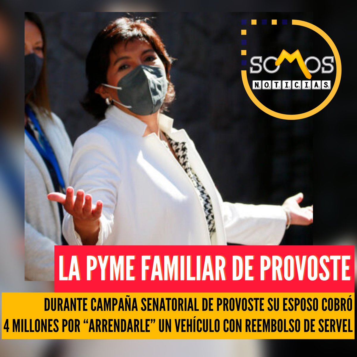 SomosNoticiasCL's tweet photo. #DebateArchi Pyme familiar con cargo al estado de @ProvosteYasna. En 2013 el marido de la senadora le “arrendó” un auto de su propiedad para la campaña por más de 4 millones y Servel tuvo que reembolsarlo. El hermano de Yasna también fue beneficiado por reembolsos. #PymeYasna https://t.co/rnhgRYl5T3