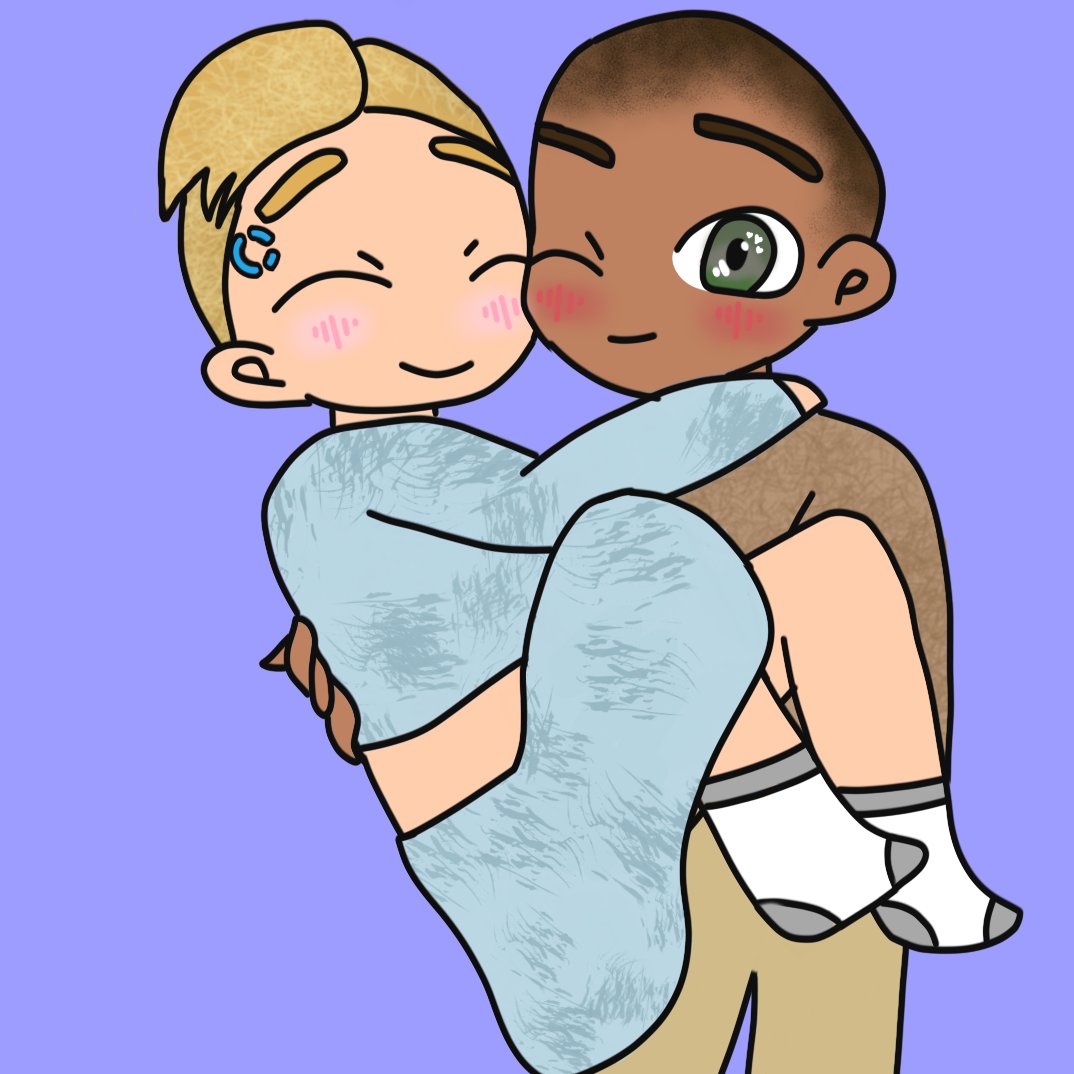 marvelmerlin's tweet photo. Back on my chibi doodle bullshit, this time feat. #simarkus and Simon in a lil matching crop-top/skirt thing.

#DetroitBecomeHuman #simondbh #markusdbh https://t.co/jZwQ6FEJo5