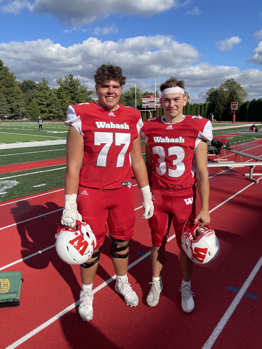 Former Woodmen Ethan HotDog Haessig and Cam Kardashian Ford suiting up for Wabash today.