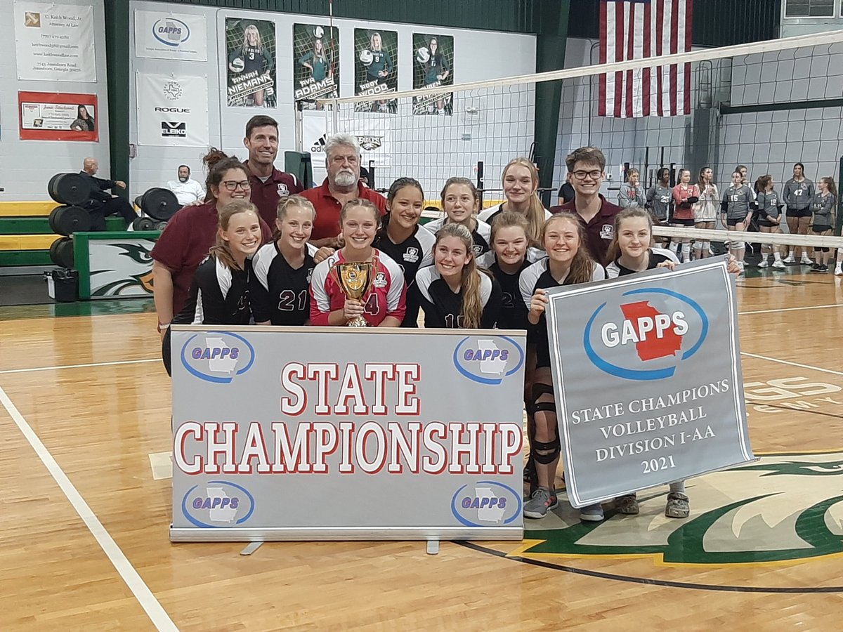 GoernerRandy's tweet photo. State Champions! The
@ptreeacademy Lady Panther volleyball team defeated Rock Springs (3 - 0) to capture the @GAPPSchools  1AA State Volleyball Championship. Congratulations Panthers!
@krvanness 
@CovNewsSports 
@UGADawgGirl 
@mrsbatha https://t.co/7mdVPyuNqV