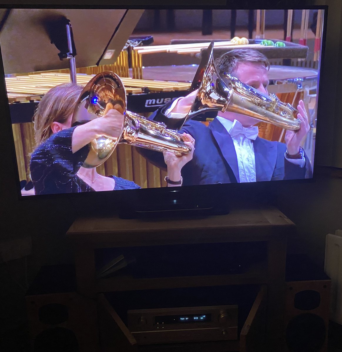 TimJBurden's tweet photo. @sarahwillis @BerlinPhil Fantastic concert and performances! Thank you 🤗 #BellsUp https://t.co/MtfnqCncgS