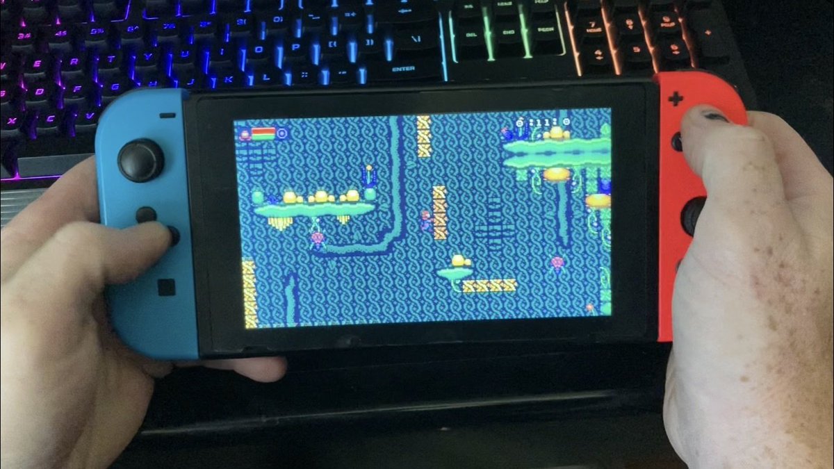 MythrilAge's tweet photo. I've got a little surprise for this #screenshotsaturday!
A screenshot of Pentacore... on the Switch!🤯

#metroidvania #metroid #metroidhq #Pentacore  #gamedev #indiegames #PixelGameMakerMV #pixelart #indiedev https://t.co/zVjdxQjcK9