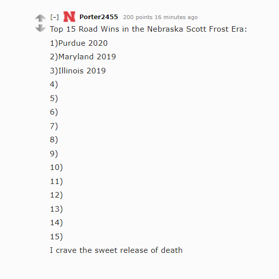 RedditCFB's tweet photo. Nebraska fans have felt better... https://t.co/LAmmvmMrsR