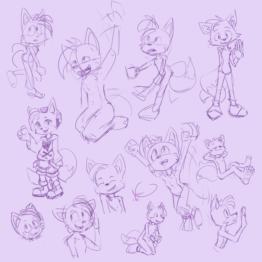 kayotters's tweet photo. I guess by this point, "When in doubt, draw Tails" has like become my art motto, haha.

Some doodles from May (left) and October (right) https://t.co/rIP7GRzn8l