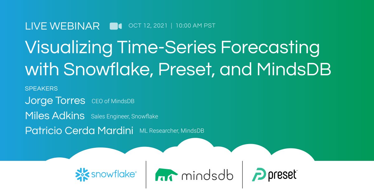 The success of your predictions depends both on the data you have available and the models you train this data on. 

Tune in and hear how were partnering with <a href="/preset_data/">Preset</a>  and <a href="/MindsDB/">MindsDB</a> on Visualizing Time-Series Forecasting 
okt.to/5M9blw #datascience
