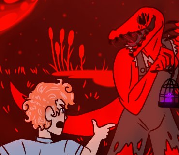 CinnaBunnySugar's tweet photo. #FnafOMC #fnaf #fnafAU #WilliamAfton #fnafOC #TagteamAU
The red being faced the man who called out to him with interest.
"I'LL MAKE A DEAL WITH YOU!" Called the man. "IF I WIN, HE COMES WITH ME BUT IF YOU WIN, WE BOTH GO TO HELL!"

The being accepted this wager with pleasure. https://t.co/ax4RgV4cS3