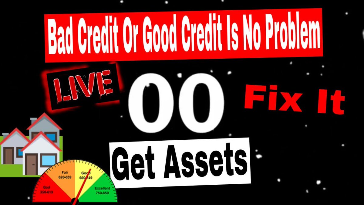 Bad Credit or Good Credit Is No Problem. Fix it. Get Assets. There are no barriers to entry regardless of credit. Lets talk: youtu.be/Y_h1pccWfBQ

@strugglingnow 
#stopstrugglingnow #badcreditcards #badcreditloans #buildbusinesscredit #nocreditcheckloans #noqualifyrealestate