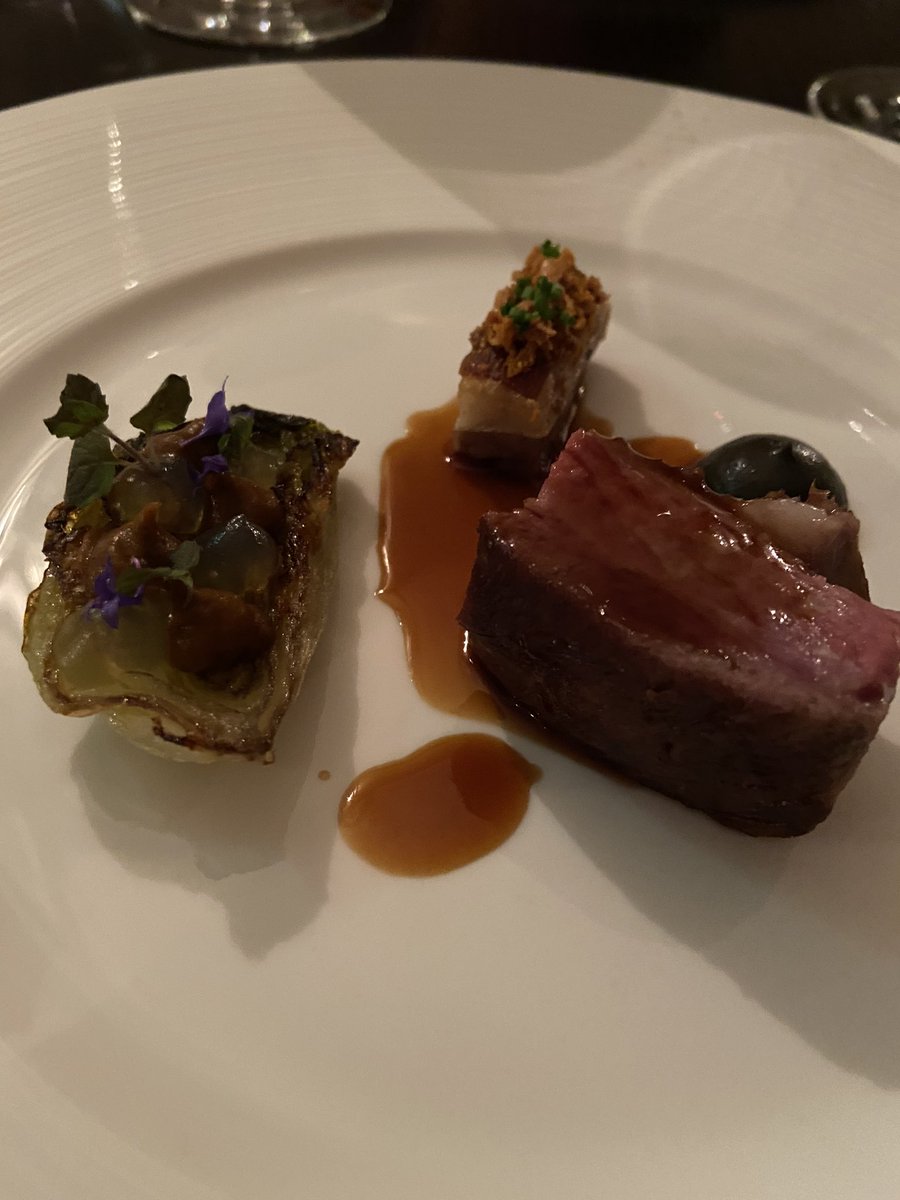 MikeAStevo's tweet photo. Great taste #YorkshireLamb #BabyGem full of flavour #BBQAubergine #Mint excellent flavour and combinations @Kennyatkinson1 @MichelinGuideUK https://t.co/e3z7fKqNNh