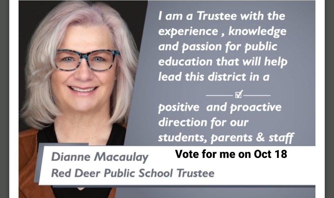This election year it has been difficult to personally interact with voters due to Covid. There were online opportunities and some went to the market and door2door. If you have questions or comments plz contact me
Make  an informed choice  diannemacaulay@gmail.com 
#reddeer