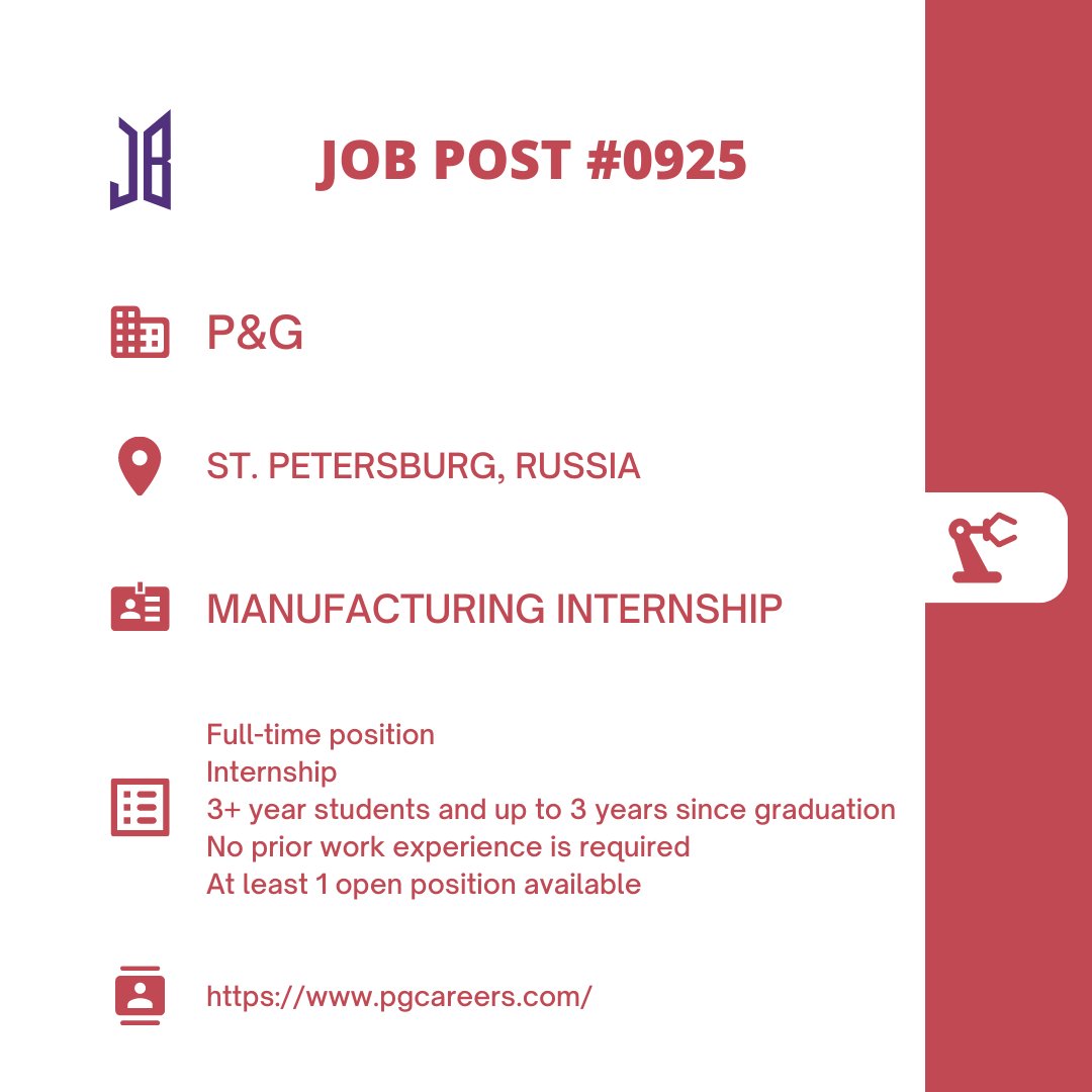 BTSARMYJobBoard's tweet photo. #BAJBRussia #BAJBInternship
ST. PETERSBURG, RUSSIA
https://t.co/zM3p3Jxbcr
#BAJBManufacturing
ARMYs, kindly contact the job poster / hiring party directly for more information. π
Good luck! π https://t.co/7cWyV87RxT