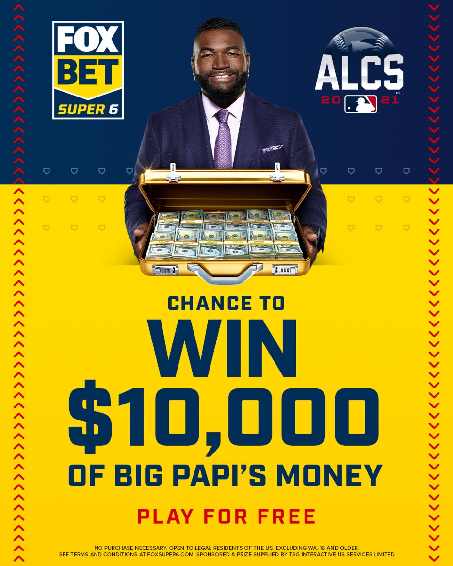 ALCS Game 6: Win $10,000 of Big Papi's money free with FOX Bet Super 6