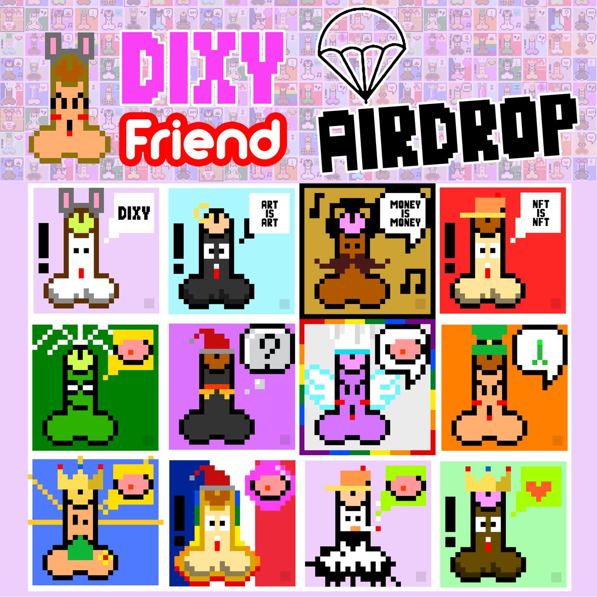 DixyFriend's tweet photo. ⚡️⚡️AIRDROP ANNOUNCEMENT⚡️⚡️
😱ONLY 100 Dixy Friends to WIN

👌Simply: 
1⃣Like this post 
2⃣Retweet it, 
3⃣Tag 3 friends,
4⃣Send us your adress (Polygon/Matic) in MP 

👑And you're part of the Dixy Family !
📅Ends 31th October
#DixyFriend #Dixy #NFT #NFTs #NFTCollector #Airdrop https://t.co/yfRhm5jszk