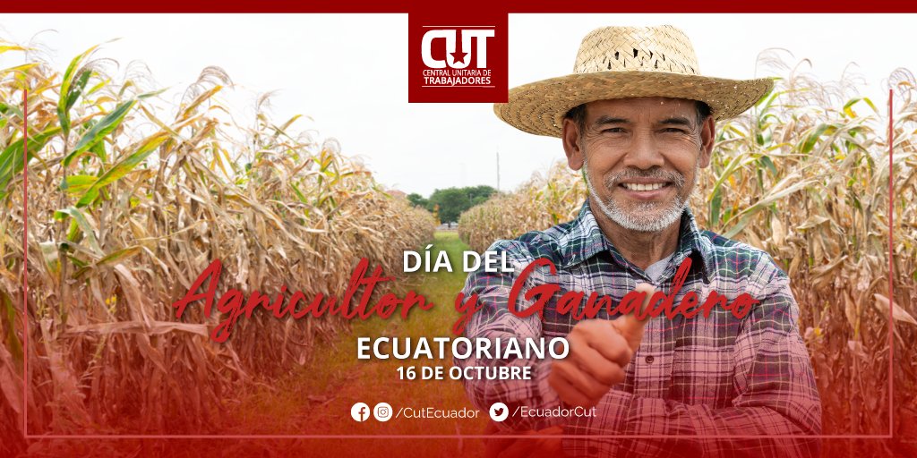 👨‍🌾¡Día del Agricultor y Ganadero Ecuatoriano!
Un reconocimiento a la labor de los agricultores y ganaderos, quienes con su trabajo y esfuerzo impulsan la productividad nacional.
Desde <a href="/EcuadorCut/">CUT ECUADOR</a> honramos su esfuerzo y dedicación, impulsando la lucha en defensa de sus derechos.
