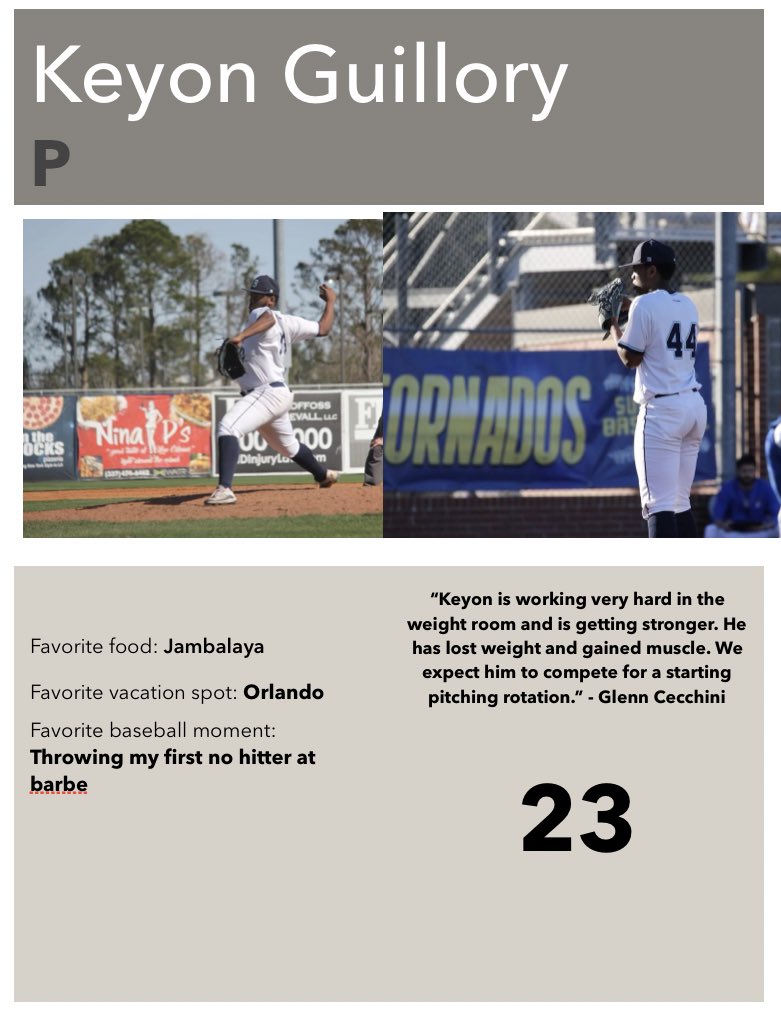 Barbe Baseball (@barbebaseball71) on Twitter photo Senior spotlight:
Meet another one of our seniors this year <a href="/KeyonGuillory/">Keyon Guillory</a>. We are expecting Keyon to step up and contribute to another championship this year! Senior spotlight:
Meet another one of our seniors this year <a href="/KeyonGuillory/">Keyon Guillory</a>. We are expecting Keyon to step up and contribute to another championship this year!