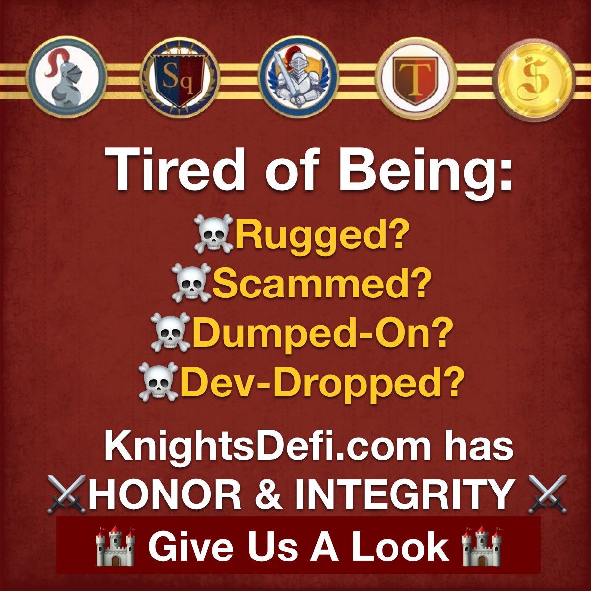 $KNIGHT 2x in 24 Hours. 🚀🚀🚀
Low Market Cap (<$200k) 💰
#BSC Kingdom Game in 6 days 🏰
Been SAFU since ‘21 🔐

IT’S EARLY!!! ⏰ Get in to make some profit, or be left behind on the battlefield🛡⚔️

BUY $KNIGHT:  psidex.passive-income.io/#/swap?outputC…
<a href="/coinsniper_net/">CoinSniper</a> <a href="/bsc_daily/">BSCDaily</a> <a href="/news_of_bsc/">bsc</a>