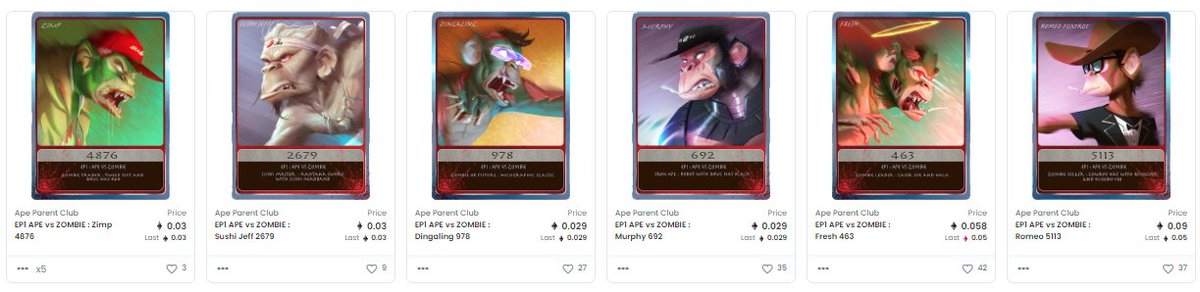 Got my <a href="/ApeParentClub/">Apes Parents Club - by 4928</a> 'EP1 APE VS ZOMBIE' cards ready to go! 

รับ Exclusive Full Scene NFT จากแต่ละ EP โดยการสะสมทุกการ์ด

#NFTs #NFTASIA