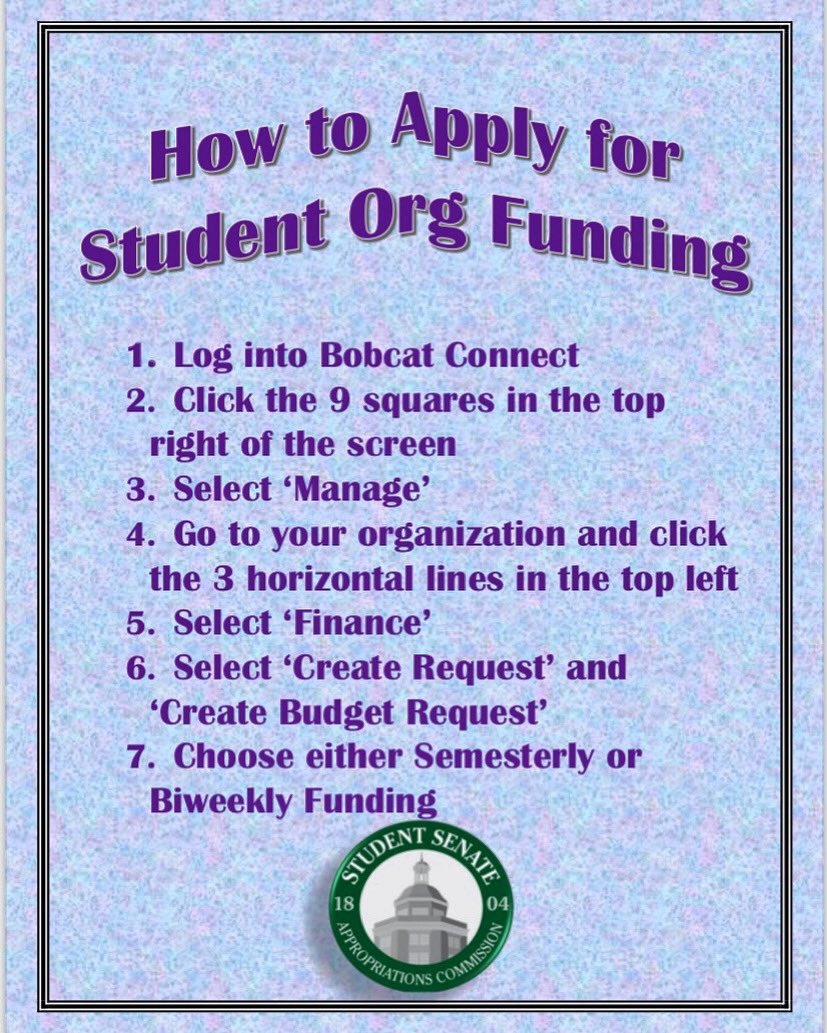 OUSAC's tweet photo. How can you apply for student org funding? Follow these 7 simple steps! https://t.co/yLDr7Dv3vh