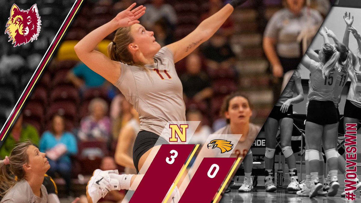 #WolvesWin

<a href="/nsuwolves_vb/">NSU Volleyball</a> completes the weekend sweep with a 3-0 win ver Minnesota Crookston‼️

🅆🄾🄻🅅🄴🅂 🄻🄴🄰🄳🄴🅁🅂
S. Gaul: 11 K, .588 A%
N. Szybinska: 11 K, .478 A%
O. Rud: 8 K, .583 A%
K. Walker: 34 A, 1 ACE

#GoWolves🐺 | #maroonNgold🐾