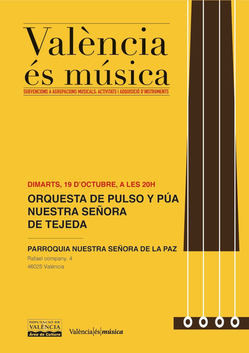 Esta semana próxima tenemos dos súper conciertos MARTES Y SÁBADO, os dejamos el cartel del sábado. València és música. <a href="/Culturadival/">Cultura - Diputació de València</a>