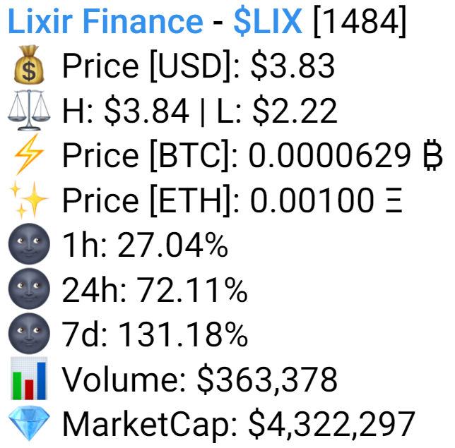 FallenWhaleReal's tweet photo. YES!! 🚀 @lixirfinance #Lixir #DeFi https://t.co/dJLw7XwQxX