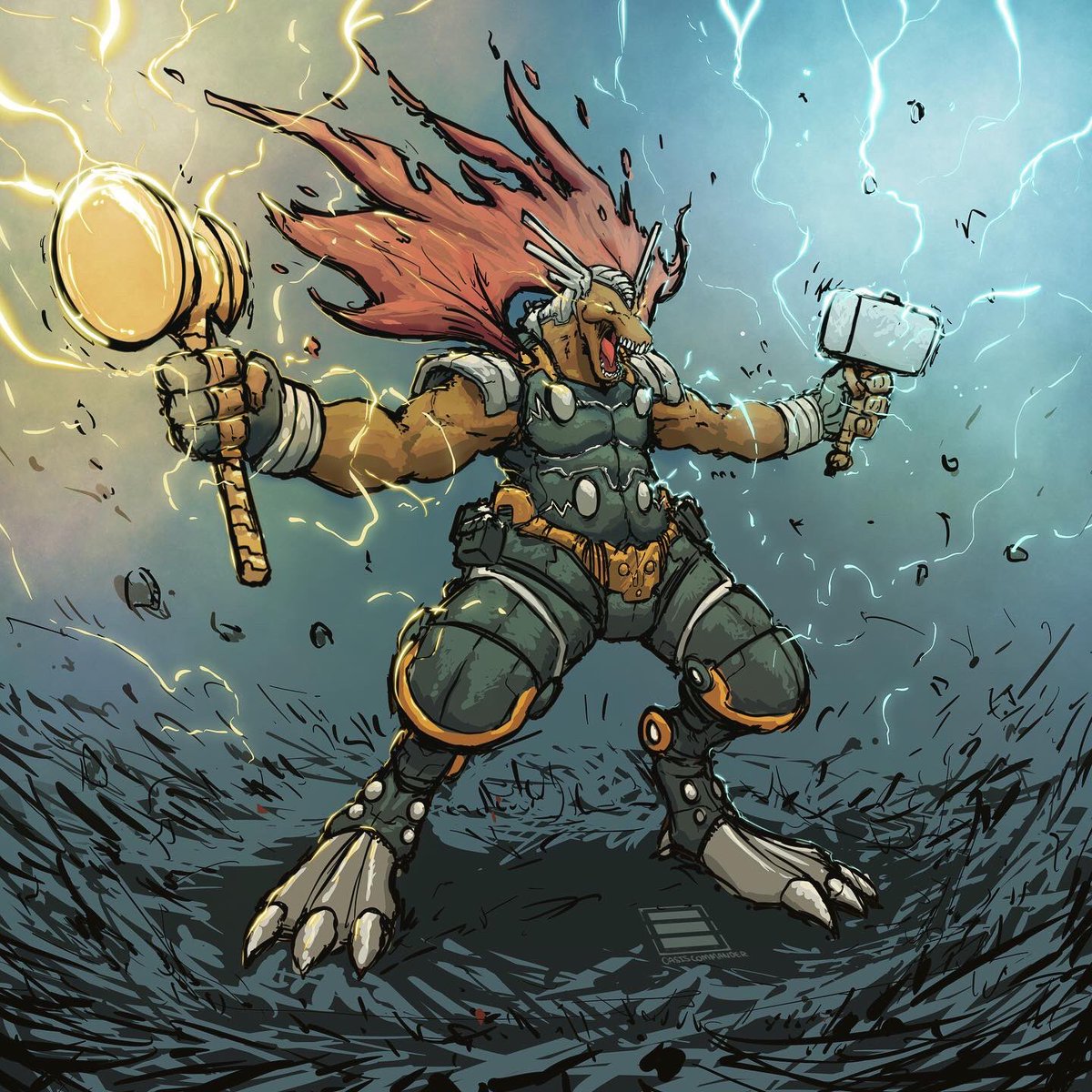 OasisCommander's tweet photo. Today’s drawing Beta Ray Bill! @Marvel #Marvel https://t.co/sRHPw9q3Ct