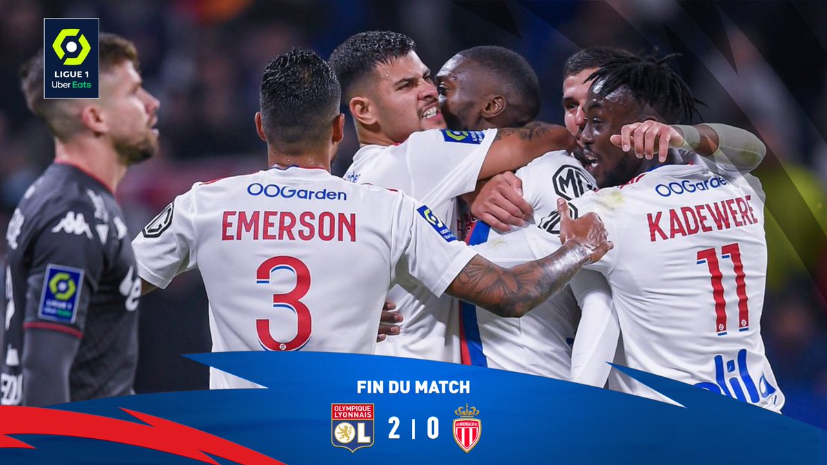 🔚 Dans un combat de haut vol, l'Olympique Lyonnais s'impose face à Monaco sur le score de 2 à 0 grâce au penalty de Karl Toko Ekambi et au but de Jason Denayer. #OLASM

Bravo les gars ! 💪🔴🔵

Place désormais à l'<a href="/EuropaLeague/">UEFA Europa League</a> avec le déplacement au <a href="/ACSparta_CZ/">AC Sparta Praha</a> ce jeudi !