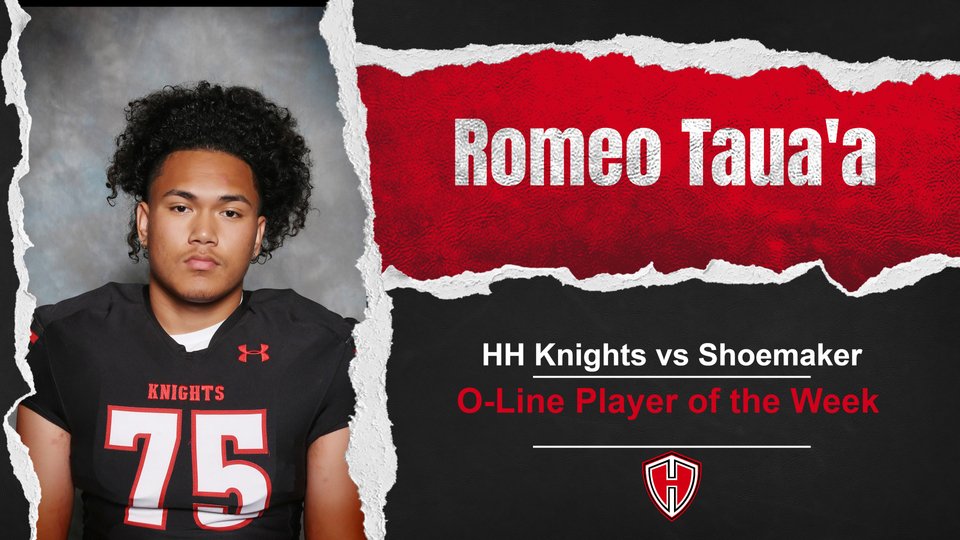 Congrats to our Offensive Lineman player of the week vs. Shoemaker!  BIG WIN #reptheshield