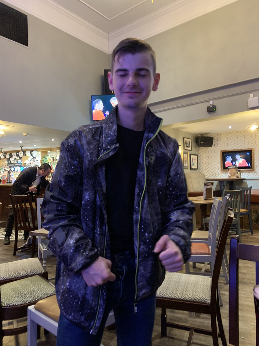 joshdownes2002's tweet photo. Loving the new jacket I feel like I can go to the moon soon #space https://t.co/A92s2hmFX6
