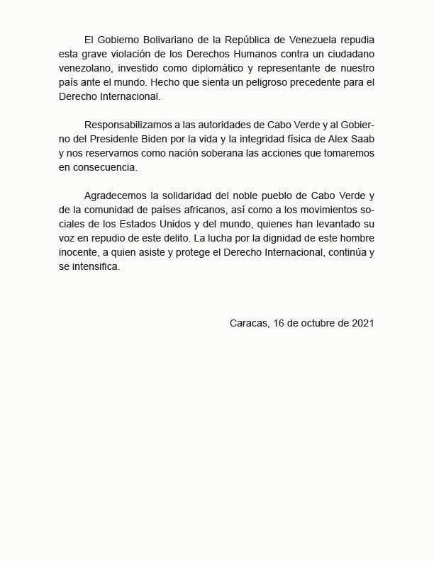pvillegas_tlSUR's tweet photo. #EEUUSecuestróAAlexSaab. Comunicado oficial. https://t.co/Tt3rnuXuh4