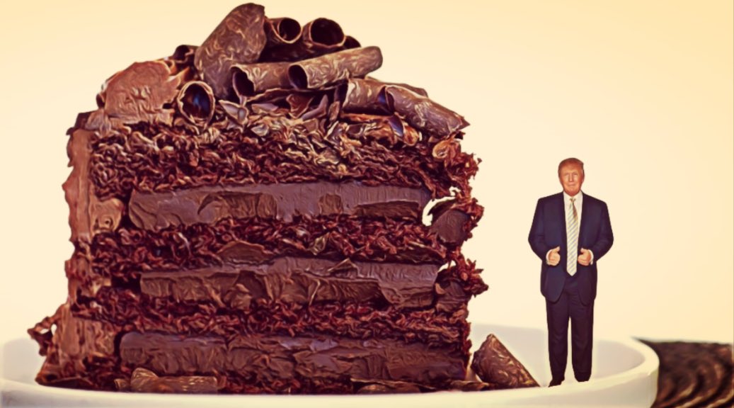 DrDonaldPlump's tweet photo. Every time someone calls me fat I get so depressed I cut myself... 

a piece of cake. 🍰 https://t.co/KEGiRGvLNp