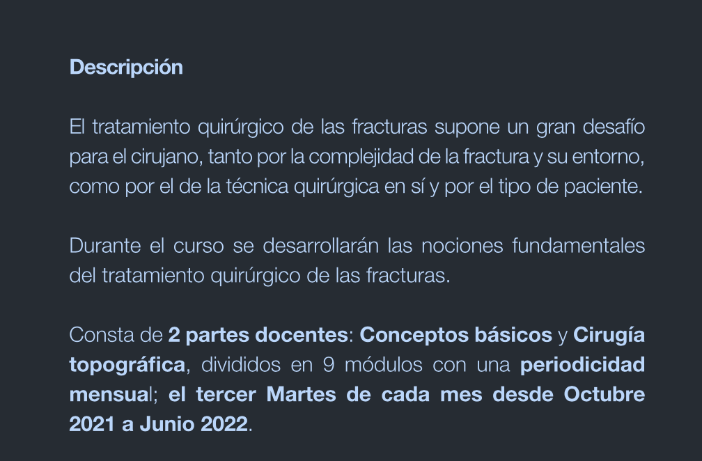doctorvidela's tweet photo. Queridos amigos, después de luchar con todas las trabas administrativas que os podáis imaginar, el próximo Martes 19/10, los "traumas del Broggi" volvemos con el 2º Curso de tratamiento quirúrgico de las fracturas, que seguirá siendo online, y, al que estáis todos invitados. https://t.co/nCoHEAqmdy