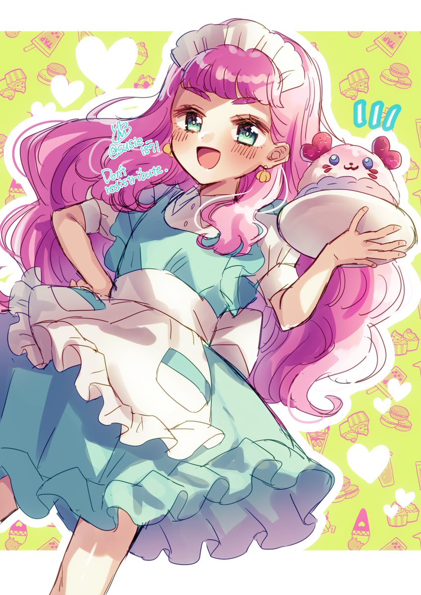 「ローソンコラボのメイドローラ可愛すぎるので描きました🍧
#precure 」|どろしぃ🎀お仕事募集中のイラスト