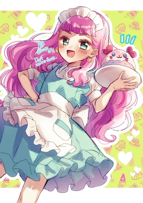 ローソンコラボのメイドローラ可愛すぎるので描きました🍧
#precure 