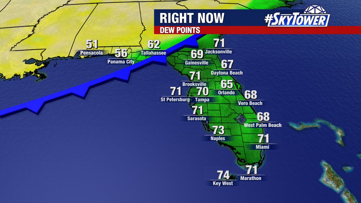 TylerWREG's tweet image. Kick back, open the windows, and scout that Bears D tomorrow, bud. Much drier air pours in early Sunday behind our cold front. #FloridaFall