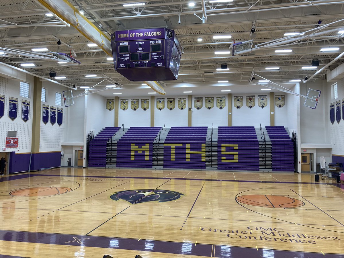 MrOlivola's tweet photo. Inclement weather has sadly moved the 14th Annual Marching Band Competition at Monroe Township High School indoors, but Bridgewater-Raritan will be performing on the Falcons’ basketball court shortly at 5:30pm!!
#HalftimeIsGametime @BRHSPAC @BRRSDArts @MTHS_MB @MonroeTwpHS 🐾🎼 https://t.co/R8YXPKpB2d