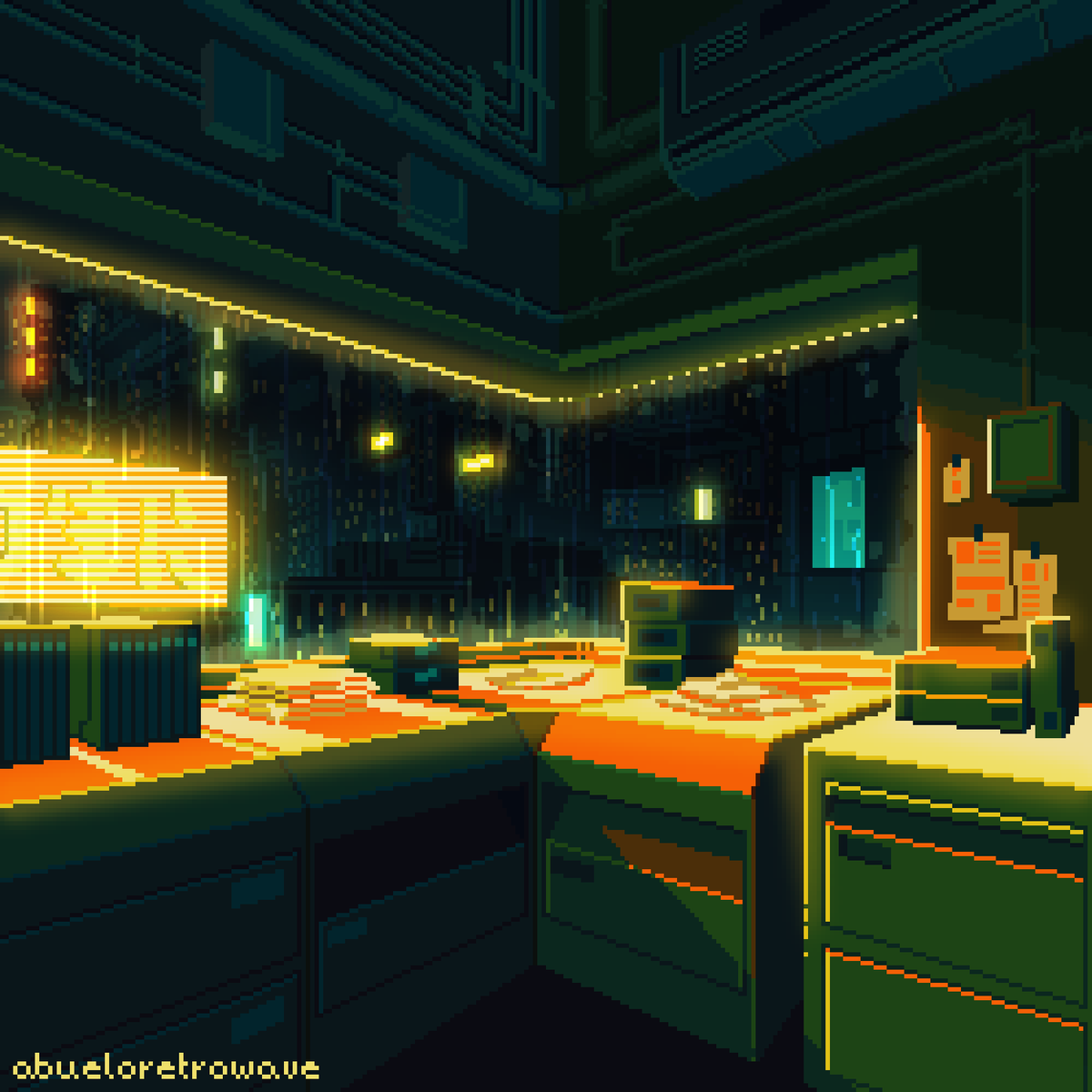 AbueloRetroWave's tweet photo. Blade Runner Pixelart (2020) https://t.co/XUYt9oLD2G