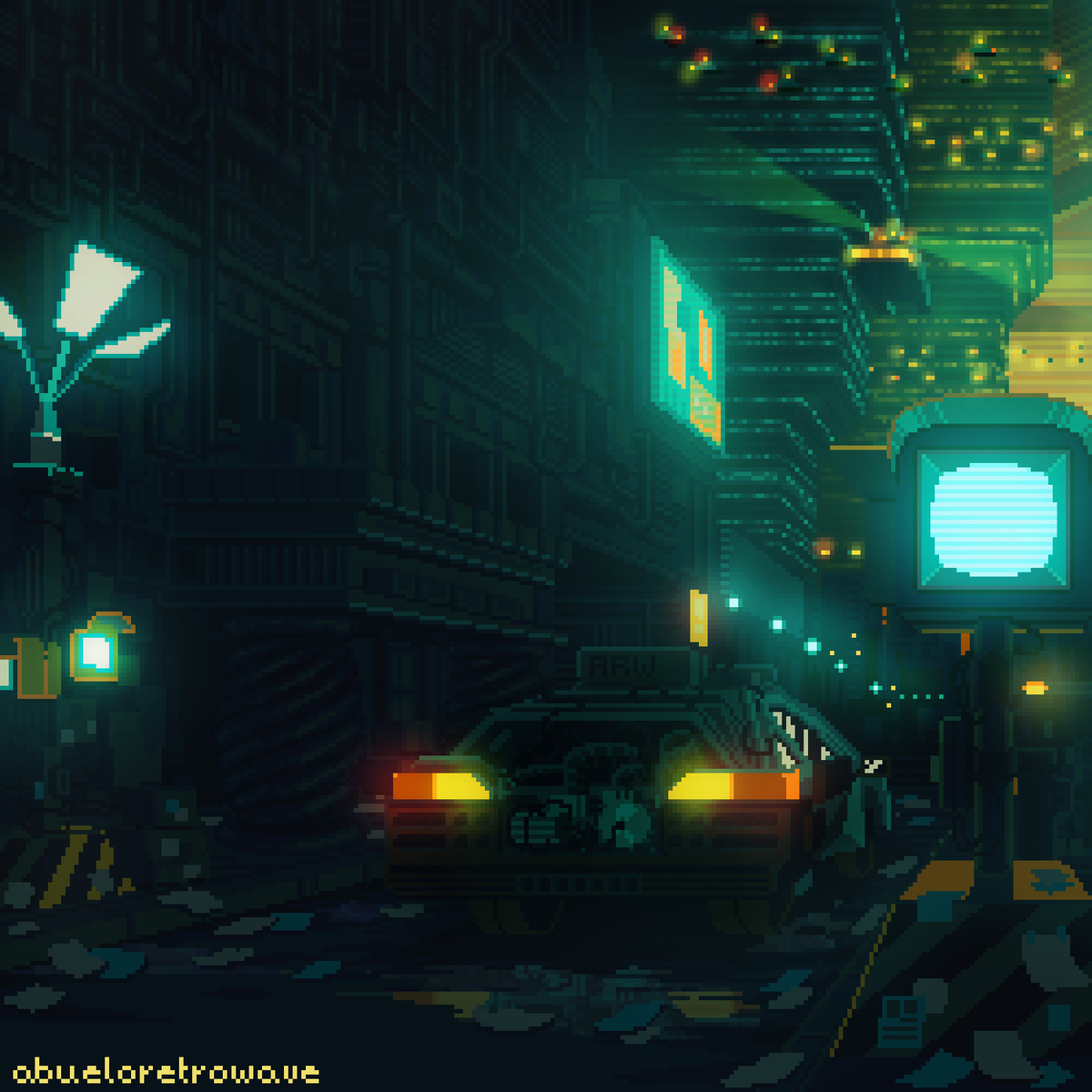 AbueloRetroWave's tweet photo. Blade Runner Pixelart (2020) https://t.co/XUYt9oLD2G