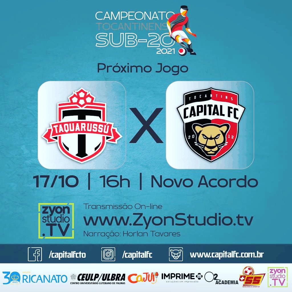 Amanhã o Rubro Negro vai até Novo Acordo enfrentar o Taquarussú. A vitória simples garante a liderança do Grupo C do Tocantinense SUB20. Transmissão ao vivo em ZyonStudio.tv