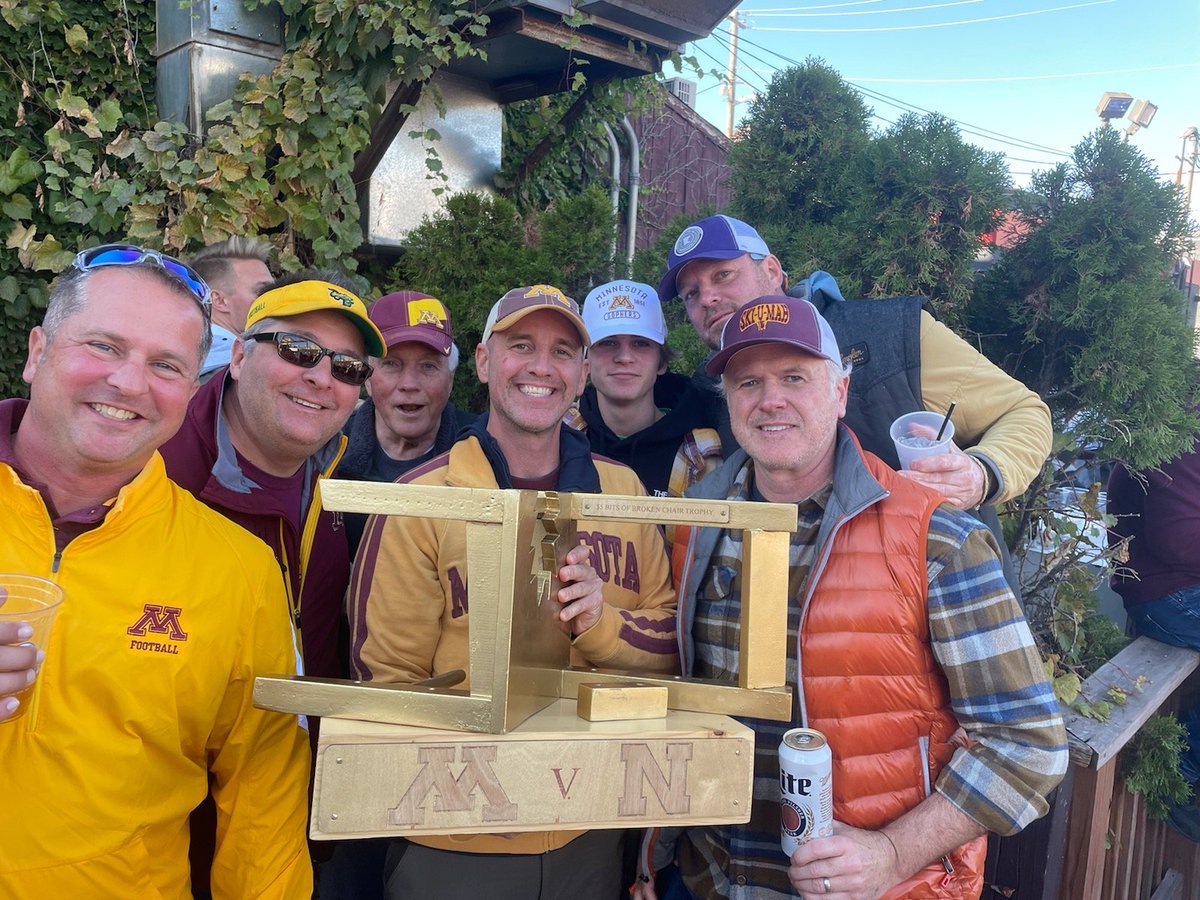 Great day for Gopher Football with my Dad, Brother, Brother-in law, Nephew, Friends. (Broken Chair Trophy)